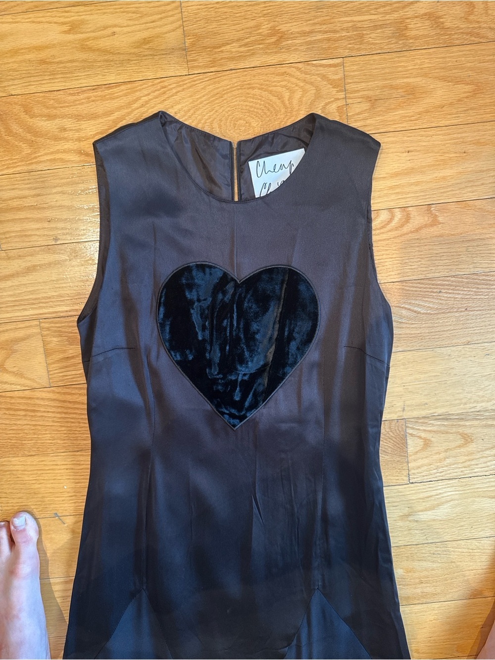 Vintage 90s Moschino Cheap & Chic Playing Card Dress Black Velvet Appliqué - Picture 9 of 14